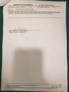 Boletim de Ocorrência feito por Theo Becker após ataque em rede social