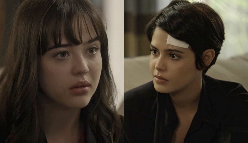 Laura (Bella Piero) e Adriana (Julia Dalavia) de O Outro Lado do Paraiso