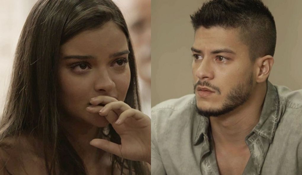 Melissa (Gabriella Mustafa) e Diego (Arthur Aguiar) de O Outro Lado do Paraiso