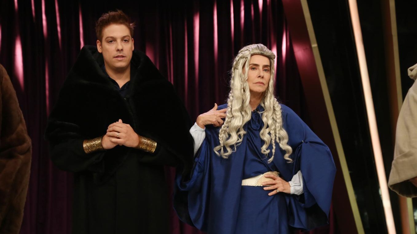Fábio Porchat e Maitê Proença no Programa do Porchat