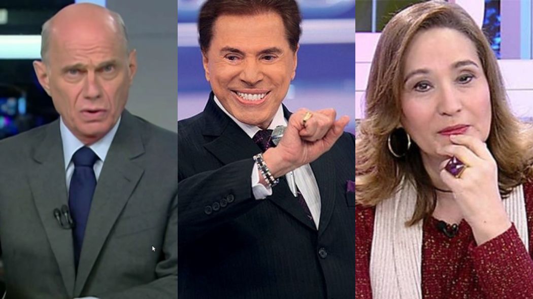 Ricardo Boechat, Silvio Santos e Sonia Abrao