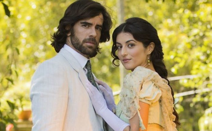 Romulo (Marcos Pitombo) e Cecilia (Anaju Dorigon) de Orgulho e Paixao