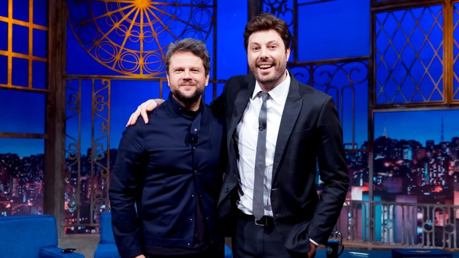 Selton Mello e Danilo Gentili no The Noite