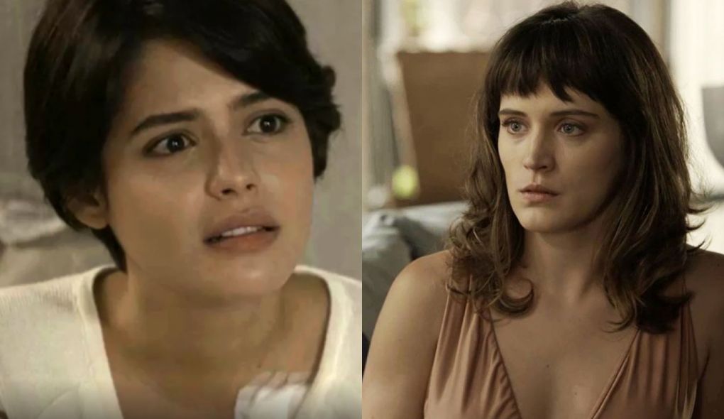 Adriana (Julia Dalavia) e Clara (Bianca Bin) de O Outro Lado do Paraiso