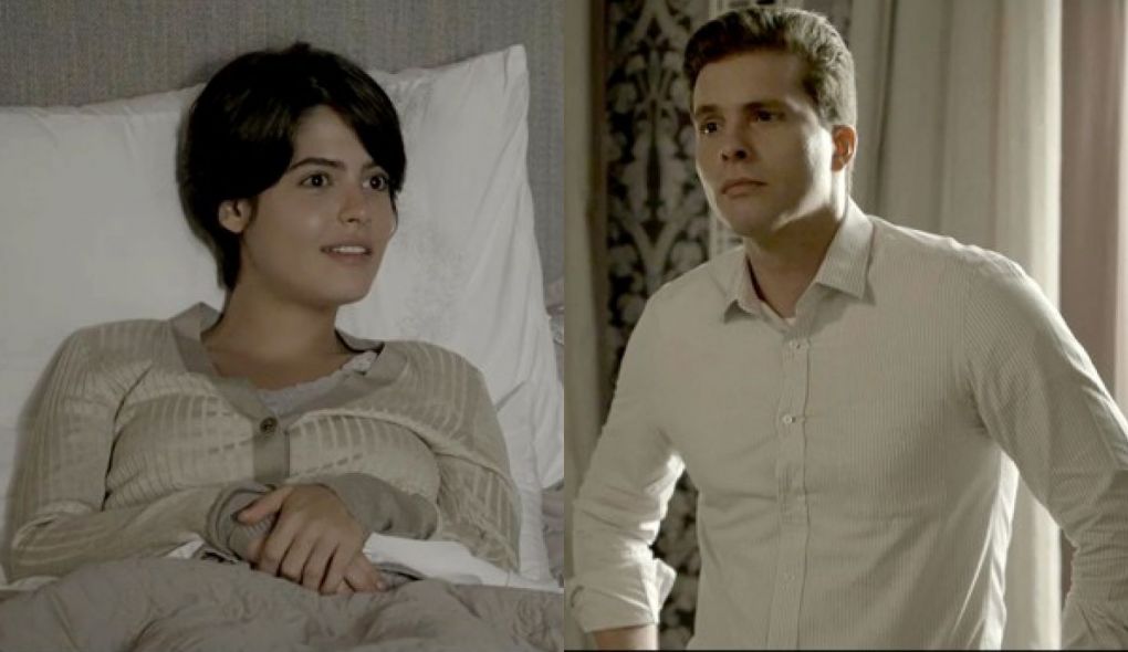Adriana (Julia Dalavia) e Patrick (Thiago Fragoso) de O Outro Lado do Paraiso