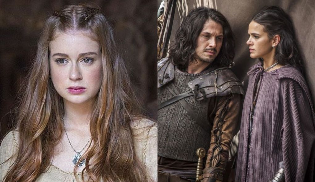 Amalia (Marina Ruy Barbosa), Afonso (Romulo Estrela) e Catarina (Bruna Marquezine) de Deus Salve o Rei