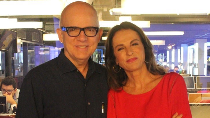 Bruno Barreto com Sonia Racy no Show Business