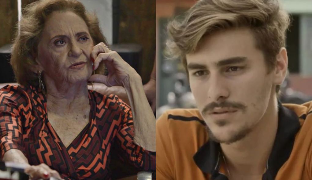 Caetana (Laura Cardoso) e Johnny (Bruno Montaleone) de O Outro Lado do Paraiso