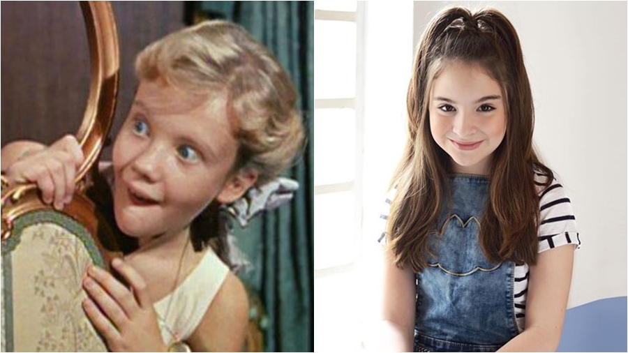 Hayley Mils no papel de Pollyanna e Sophia Valverde na trama do SBT (Divulgação)