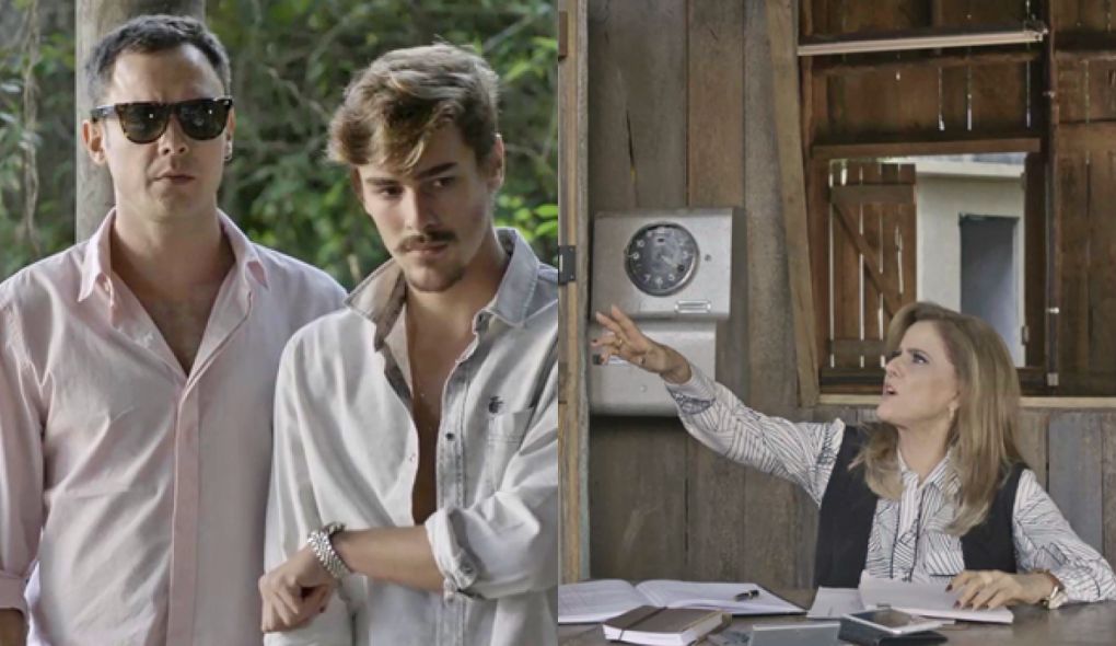 Gael (Sergio Guize), Johnny (Bruno Montaleone) e Sophia (Marieta Severo) de O Outro Lado do Paraiso