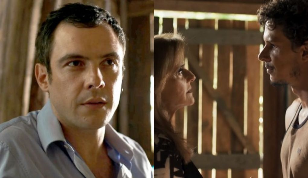 Gael (Sergio Guize), Sophia (Marieta Severo) e Ze Victor (Rafael Losso) de O Outro Lado do Paraiso
