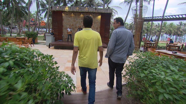 Geraldo Luis e ex-vocalista no Domingo Show
