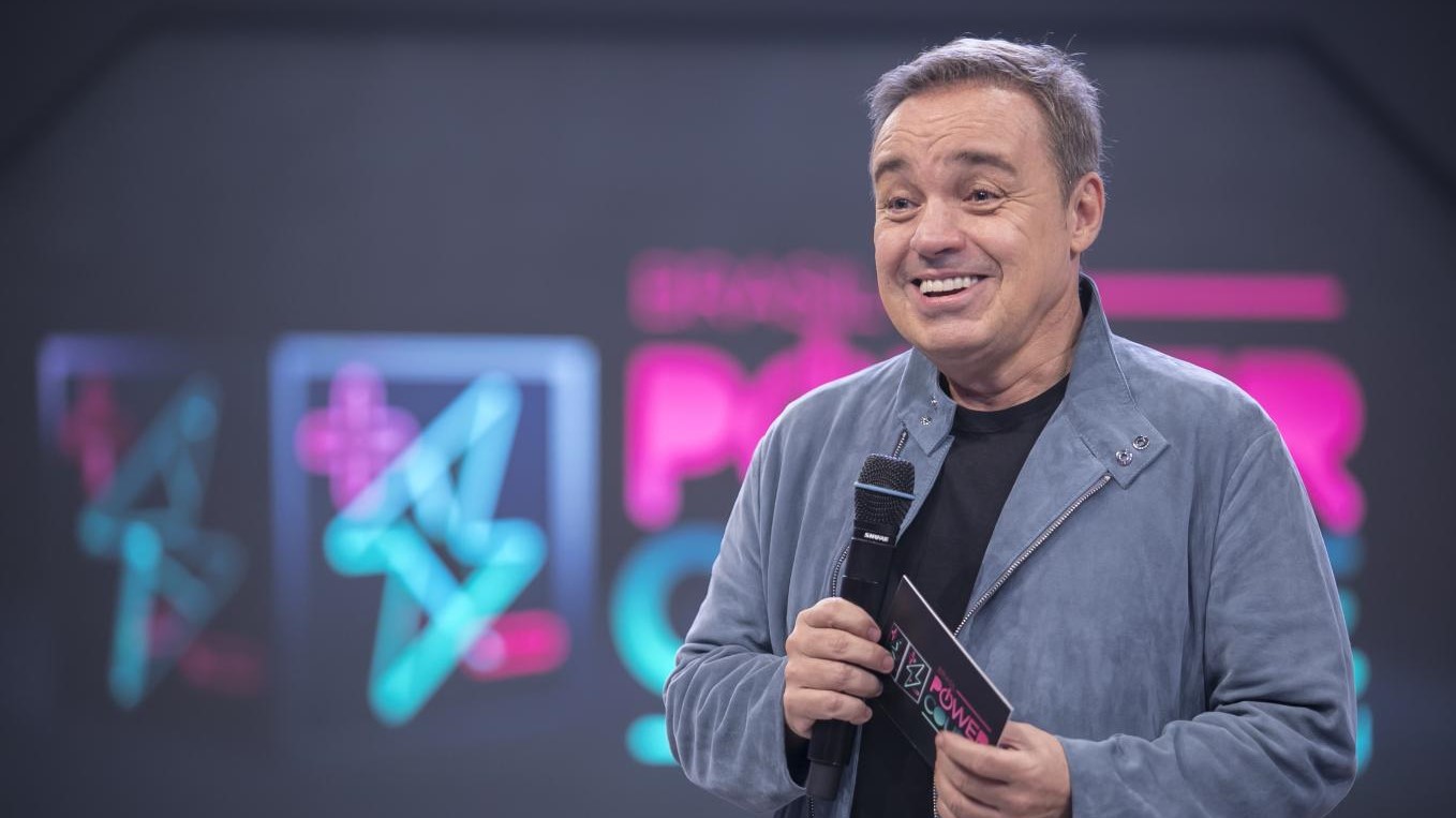 Gugu Liberato na apresentação do Power Couple Brasil