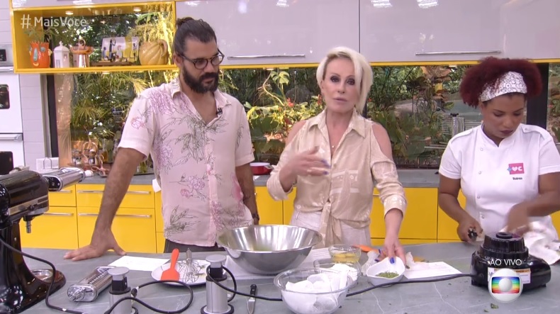 Juliano Cazarre e Ana Maria Braga no Mais Voce