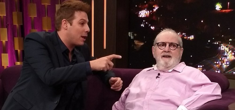 Porchat em gravação de programa com Jô Soares