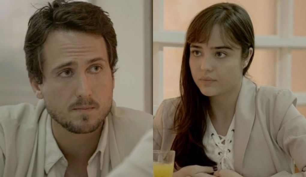 Rafael (Igor Angelkorte) e Laura (Bella Piero) de O Outro Lado do Paraiso