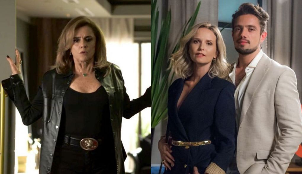Sophia (Marieta Severo), Fabiana (Fernanda Rodriues) e Renato (Rafael Cardoso) de O Outro Lado do Paraiso