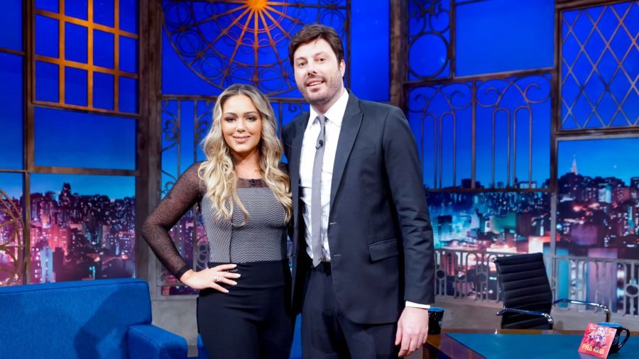 Tânia Mara e Danilo Gentili no The Noite