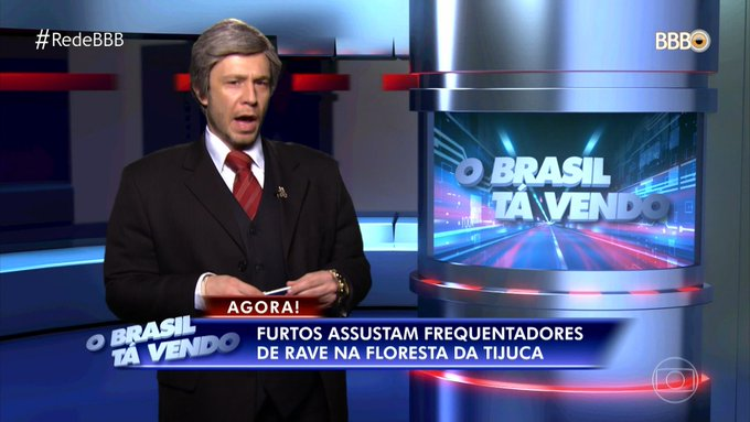 Tiago Leifert como Datena em sátira da final do BBB18