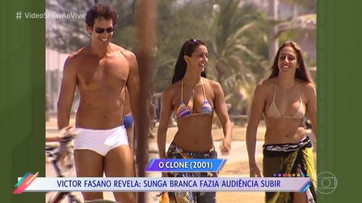 Victor Fasano de sunga branca em O Clone