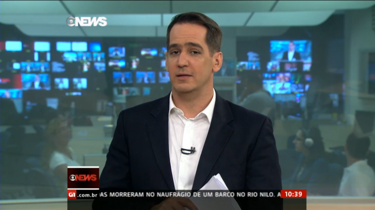 Luciano Cabral, quando era apresentador da Globo News