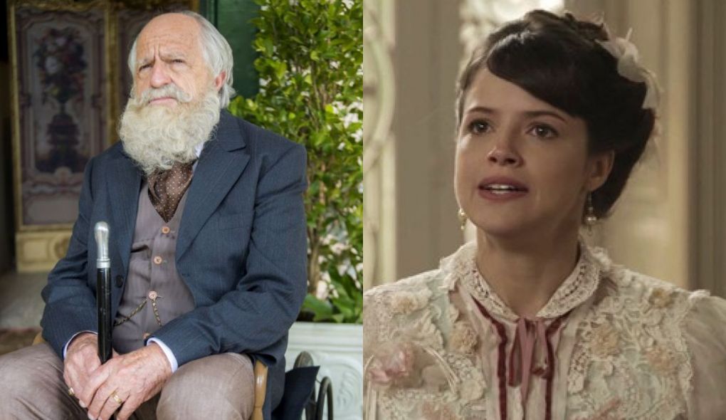 Barao (Ary Fontoura) e Ema (Agatha Moreira) de Orgulho e Paixao
