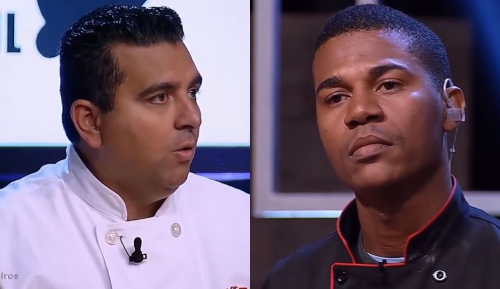 Buddy Valastro e Icaro, participante do Batalha dos Confeiteiros