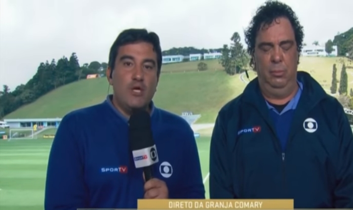 Carlos Casagrande 'cochilou' durante link do SporTV
