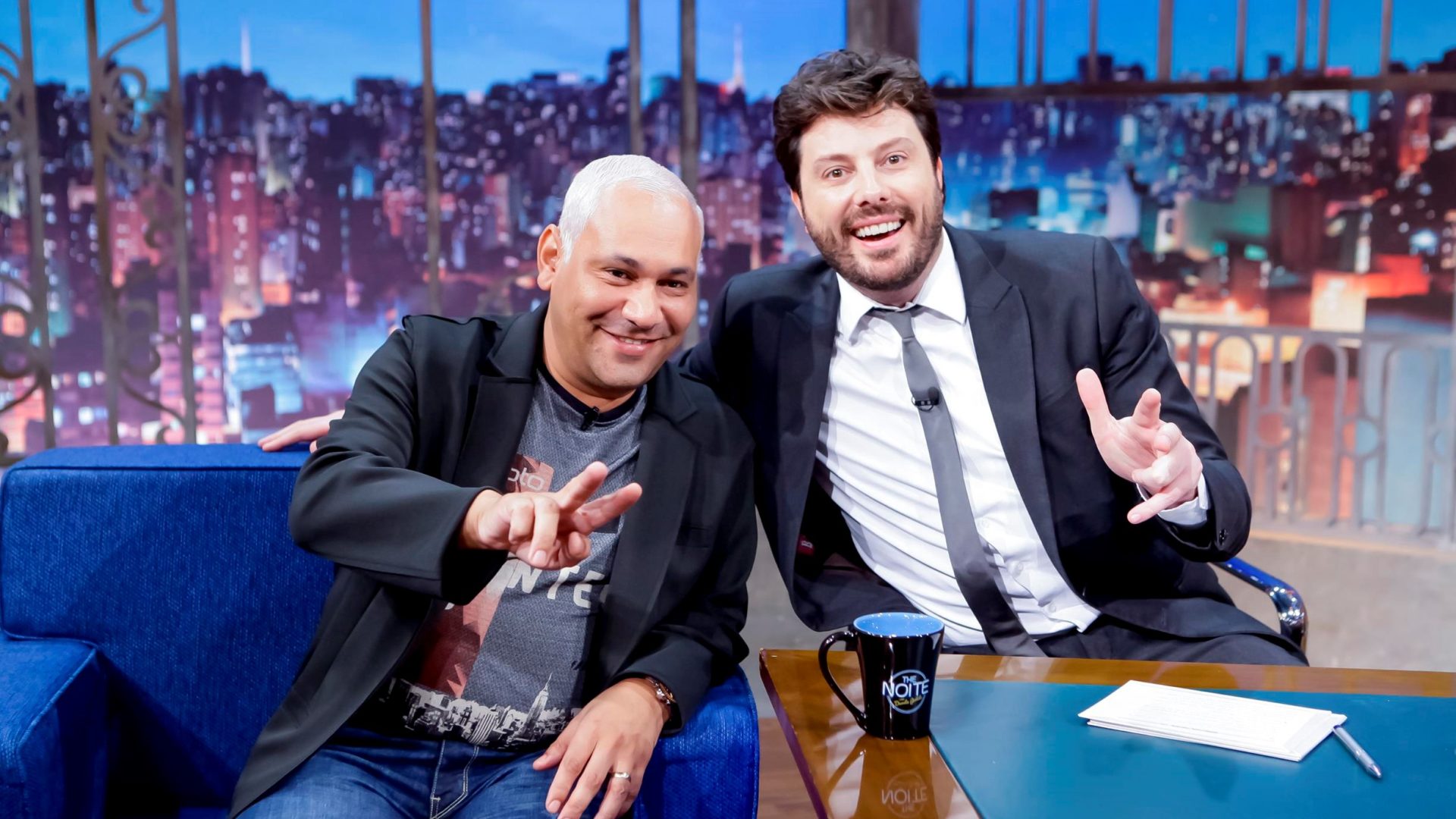 Chrigor e Danilo Gentili no The Noite