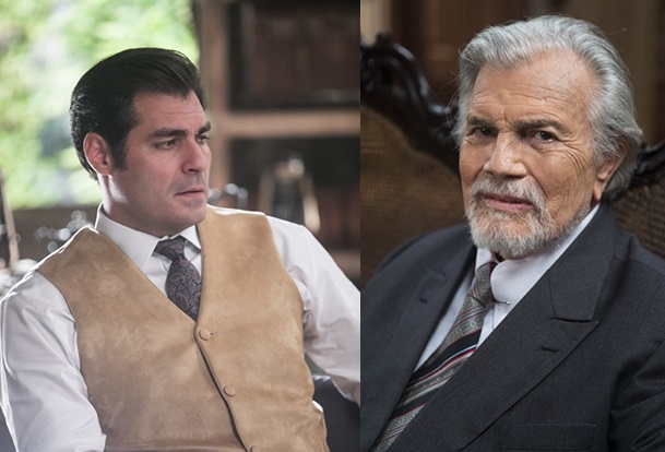 Darcy (Thiago Lacerda) e Lorde Williamson (Tarcisio Meira) de Orgulho e Paixao