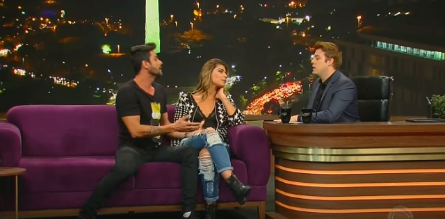 Diego e Franciele, no Programa do Porchat, na Record
