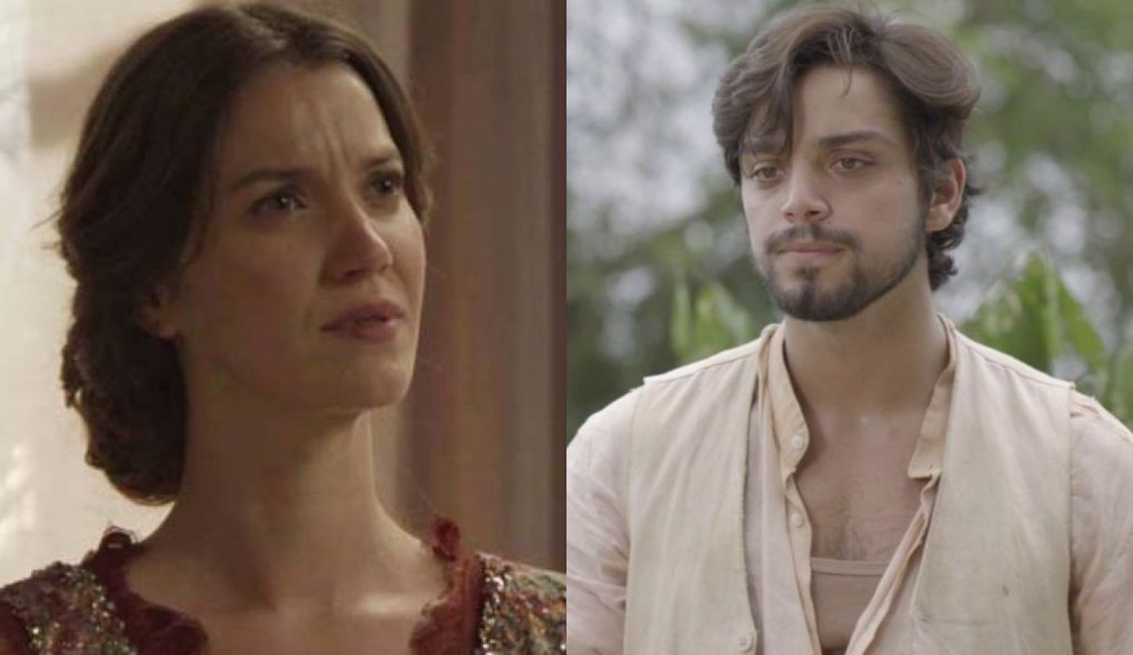 Elisabeta (Nathalia Dill) e Ernesto (Rodrigo Simas) de Orgulho e Paixao