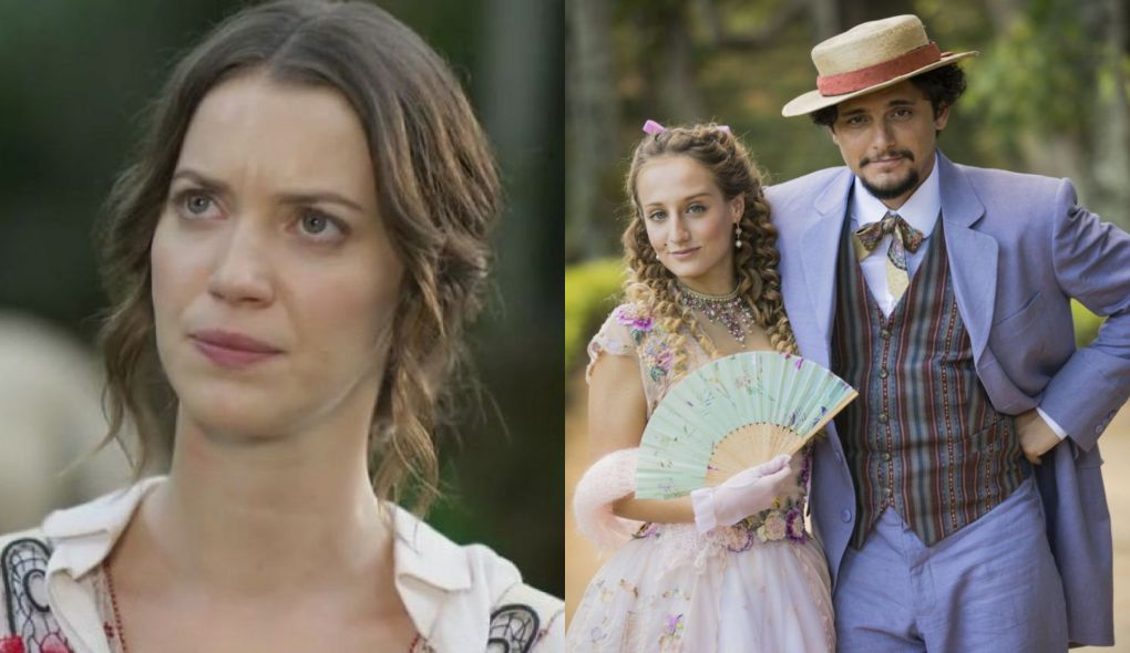 Elisabeta (Nathalia Dill), Lidia (Bruna Griphao) e Uirapuru (Bruno Gisoni) de Orgulho e Paixao