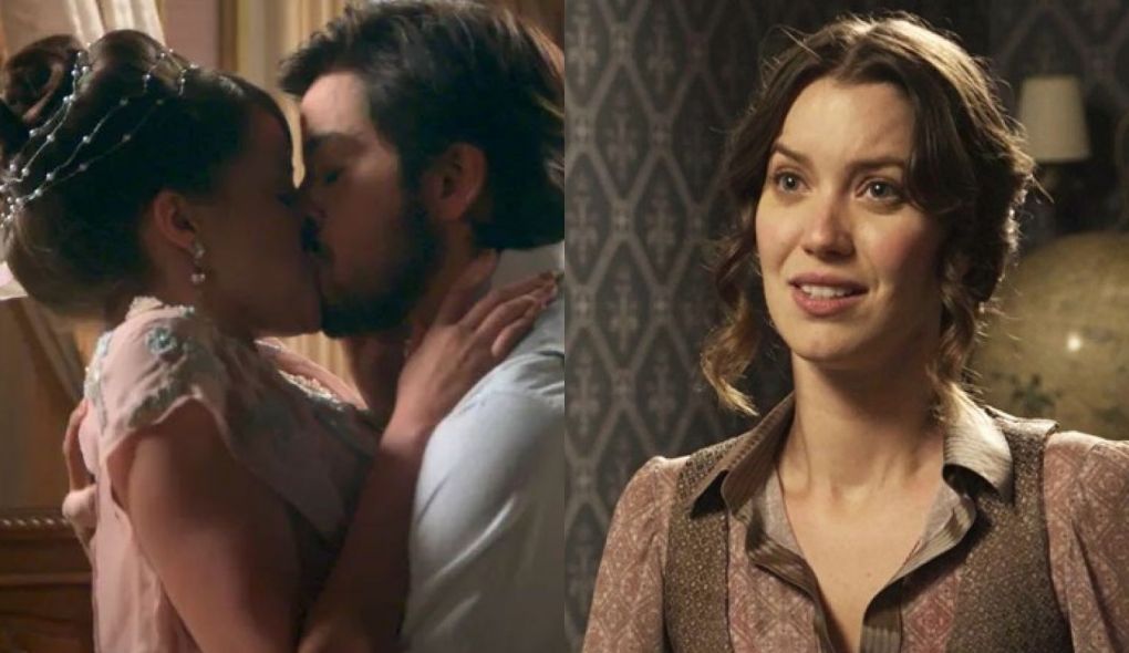 Ema (Agatha Moreira), Ernesto (Rodrigo Simas) e Elisabeta (Nathalia Dill) de Orgulho e Paixao