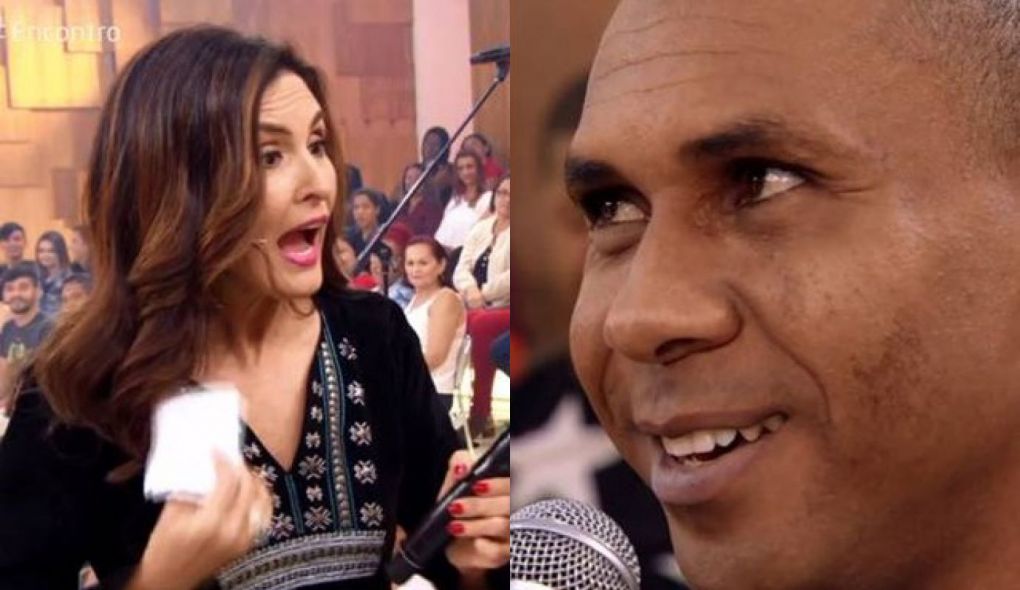 Fatima foi surpreendida por rapaz da plateia do Encontro