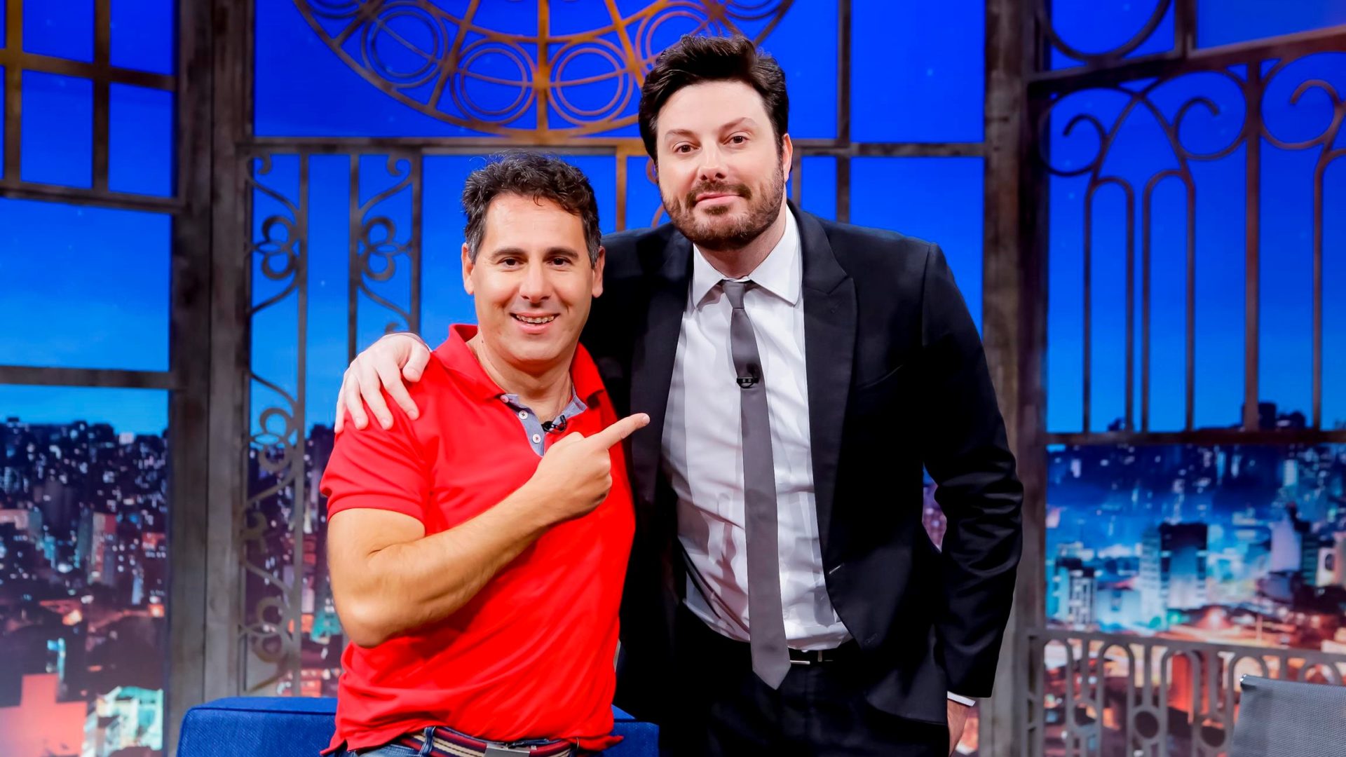 Giovani Bráz e Danilo Gentili no The Noite