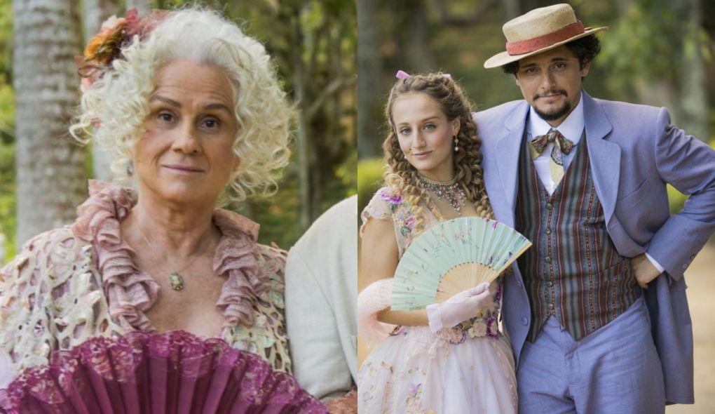 Ofelia (Vera Holtz), Lidia (Bruna Griphao) e Uirapuru (Bruno Gisoni) de Orgulho e Paixao