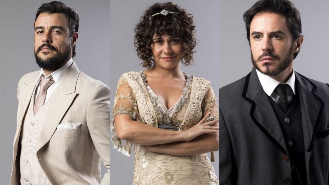 Olegario (Joaquim Lopes), Susana (Alessandra Negrini) e Xavier (Ricardo Tozzi) de Orgulho e Paixao