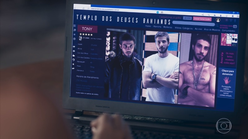 Site de acompanhantes em cena da novela Segundo Sol
