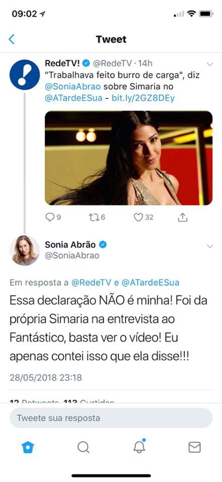 Sonia Abrao corrigiu noticia dada pela Rede TV