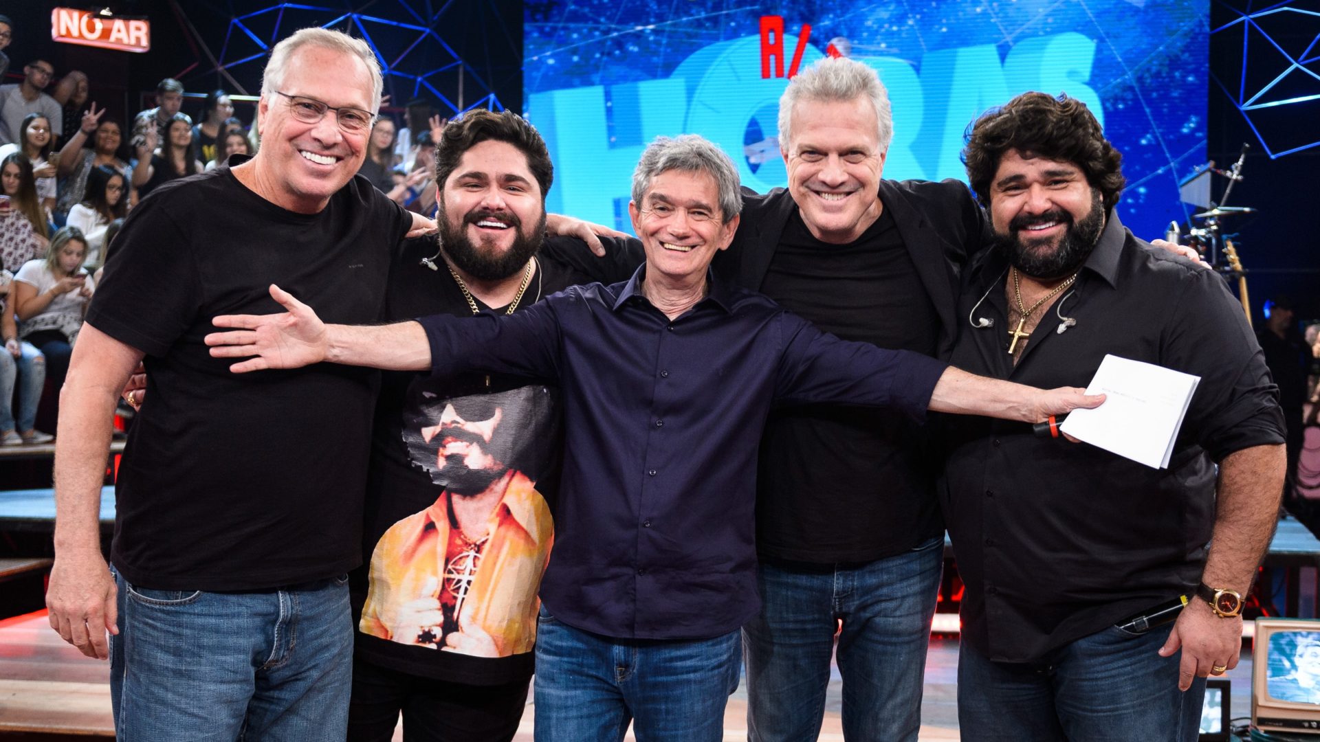 Alberto Bial, César Menotti, Serginho, Pedro Bial e Fabiano