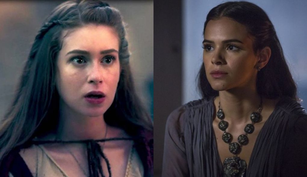 Amalia (Marina Ruy Barbosa) e Catarina (Bruna Marquezine) de Deus Salve o Rei