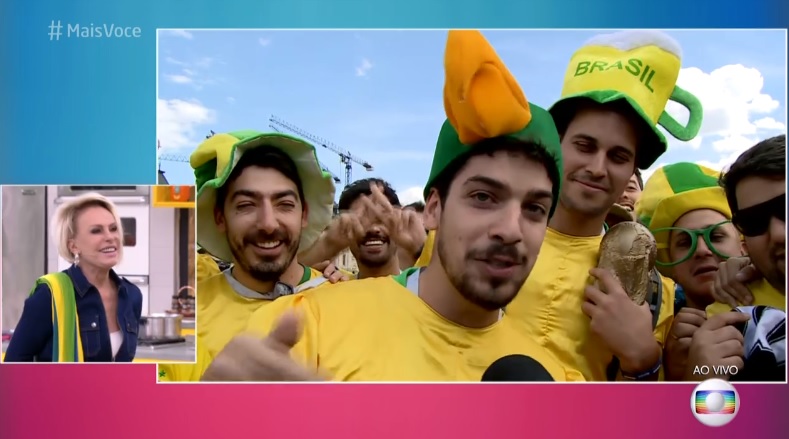 Ana Maria Braga conversou com torcedores do Brasil que estao na Russia