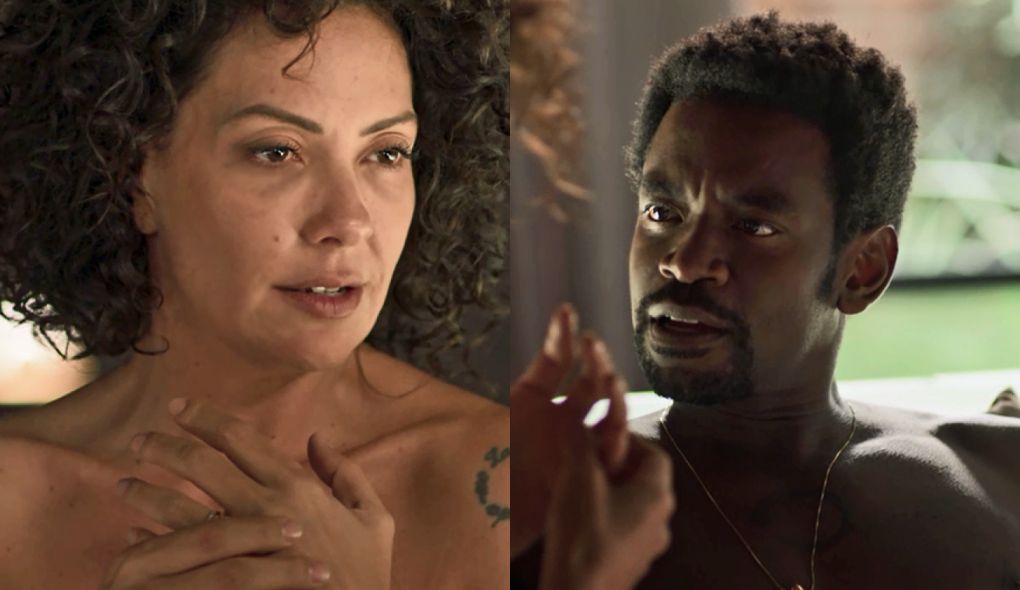 Cacau (Fabiula Nascimento) e Roberval (Fabricio Boliveira) de Segundo Sol