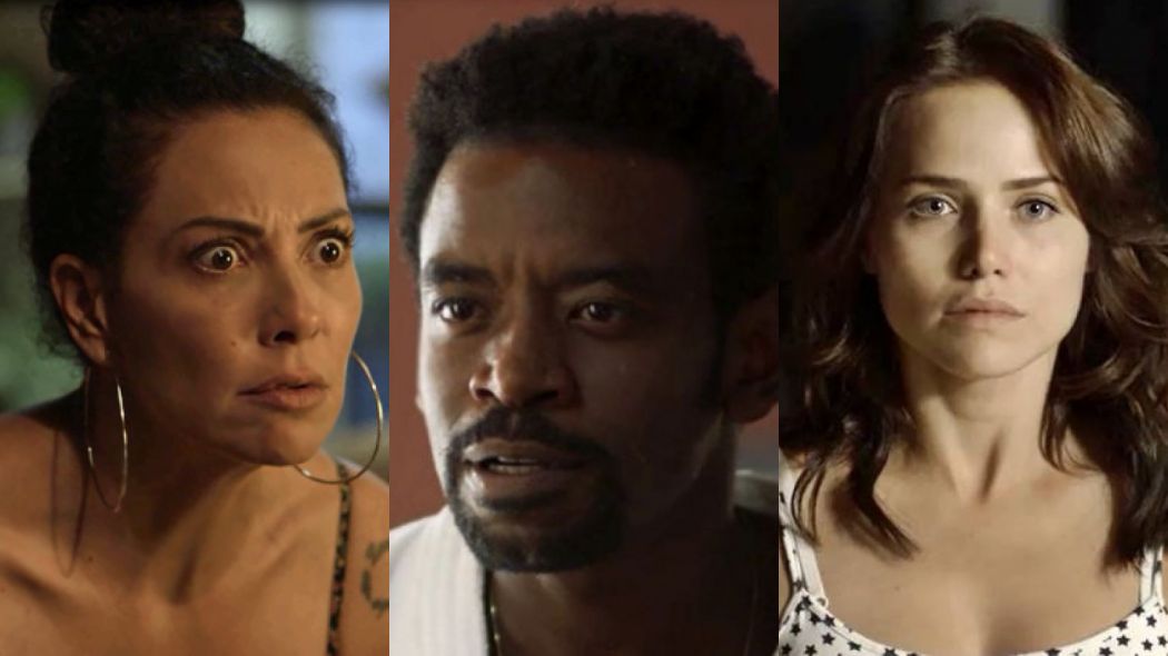 Cacau (Fabiula Nascimento), Roberval (Fabricio Boliveira) e Rosa (Leticia Colin) de Segundo Sol