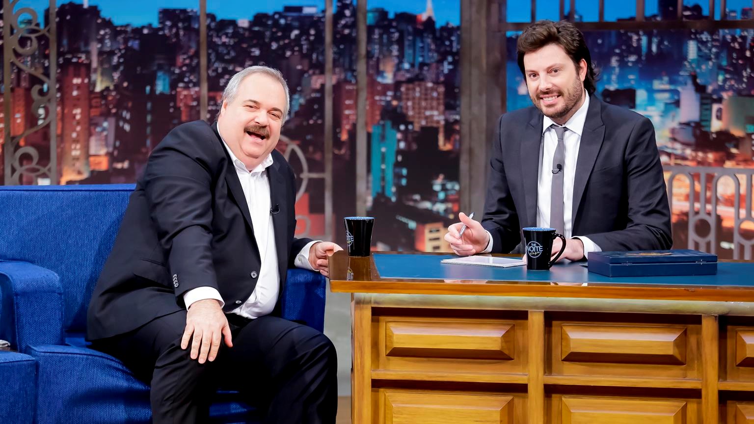Gilberto Barros e Danilo Gentili no The Noite