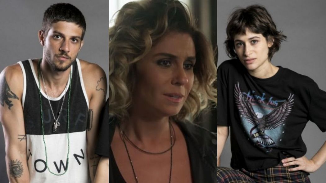 Icaro (Chay Suede), Luzia (Giovanna Antonelli) e Manu (Luisa Arraes) de Segundo Sol
