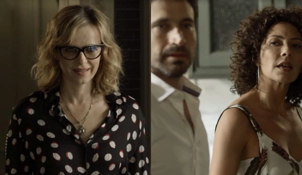 Karen (Maria Luisa Mendonca), Edgar (Caco Ciocler) e Cacau (Fabiula Nascimento) de Segundo Sol