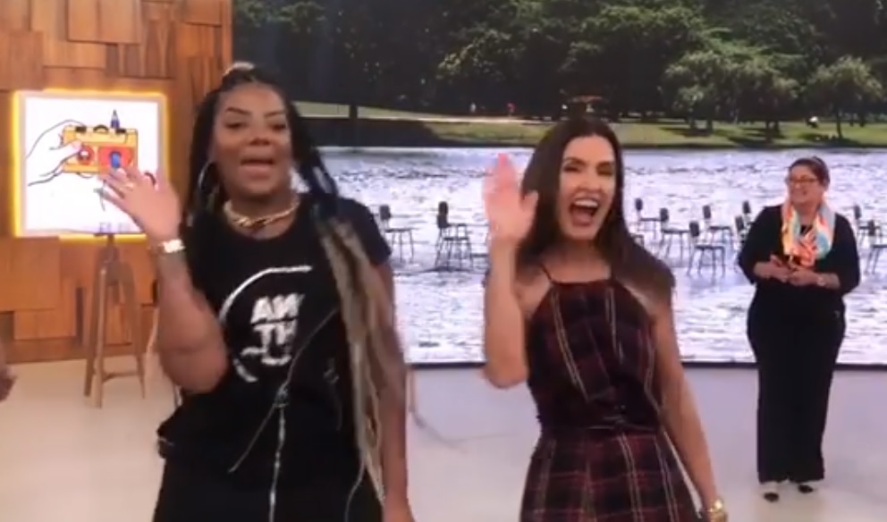 Ludmilla e Fatima Bernardes nos bastidores do Encontro