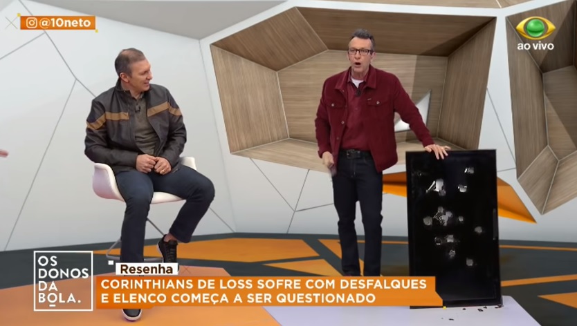 Neto quebrou TV no programa Os Donos da Bola